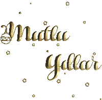 a white background with gold lettering that says mutlu yillar