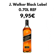 a bottle of j. walker black label is for sale for 9,95 euros