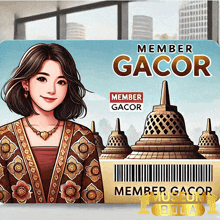 a member gacor card with a picture of a girl