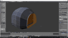 a computer screen shows a 3d model of a sphere in blender