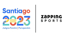 a logo for santiago 2023 and zapping sports is shown