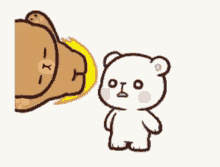 a cartoon of a teddy bear hitting another teddy bear with a punch in the face .