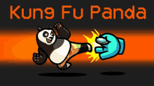 a kung fu panda poster with a panda kicking a hand