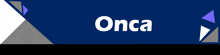 the word onca is on a blue background with triangles