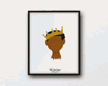 a framed picture of a boy wearing a crown by mrs. simpson designs