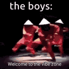 the boys : welcome to the vibe zone is written on a black background .