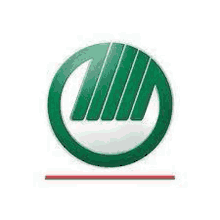 a green and white circle with a red stripe in the middle .