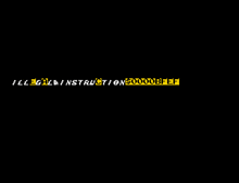 a black background with yellow letters that say illegal instruction 50000bfef