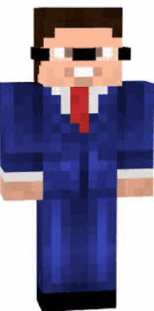 a man in a suit and tie is a minecraft character .