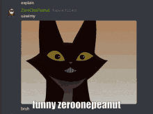 a picture of a cat with the words funny zeroonepeanut on it