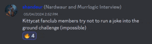 a screenshot of a discord conversation between shandeur and murrlogic