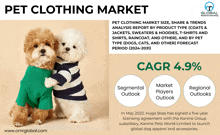 a poster for the pet clothing market with two dogs