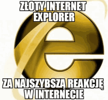 a picture of a gold explorer logo with a caption in a foreign language