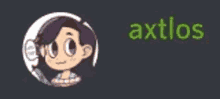 a cartoon of a girl in a circle with the name axtlos next to it .