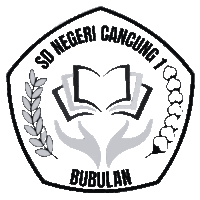 a black and white logo for sd negeri cancung bubulan