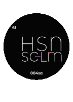 a black circle with the words hsn sc-lm written on it