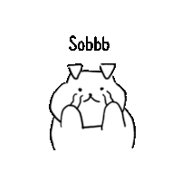 a black and white drawing of a cat with the words sobbb written above it .