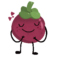 a cartoon illustration of a strawberry with arms and legs