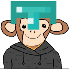 a cartoon of a monkey wearing a hoodie and a t-shirt