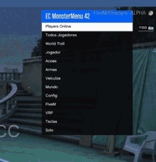 a screenshot of ec monster menu 42 with players online at the top