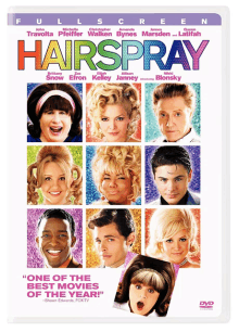 a dvd cover for hairspray features a collage of faces