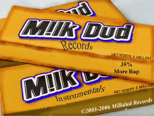 a stack of milk dud records and instrumentals