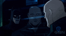 a cartoon of batman and a bald man with the letters ign on the bottom right