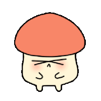 a cartoon drawing of a mushroom with an angry look on his face