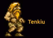 a pixel art of a man with a beard and the name tenkiu .