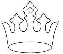 a black and white drawing of a crown with a flower on the top