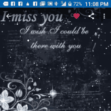 a screen shot of a phone that says i miss you