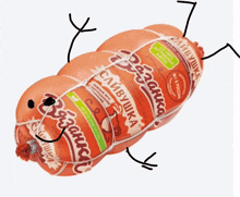 a drawing of a sausage with a face drawn on it that says ' bazank ' on it