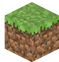 a minecraft block with grass and dirt in it