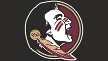 a logo for florida state university with a feather