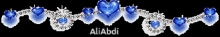 a banner with blue hearts and the name aliabbi