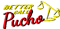 a logo for better call pucho has a scale on it