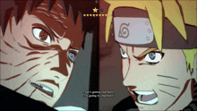 a screenshot of a video game shows naruto and obito fighting each other