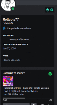 a screenshot of a person 's spotify profile