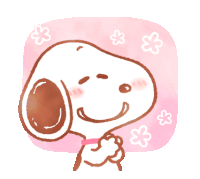 a drawing of snoopy with pink flowers around him