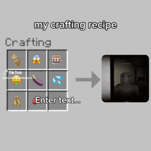 a screenshot of a crafting recipe that says " my crafting recipe crafting "