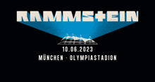 a poster for rammstein in munich olympiastadion on 10.06.2023