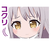 a close up of a cute anime girl 's face with a purple background and chinese writing .