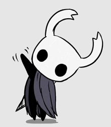 a black and white drawing of a hollow knight from hollow knight .