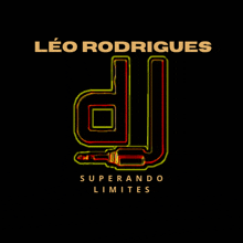 a poster for leo rodrigues superando limites with a glowing logo