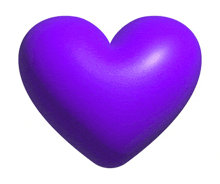 a large purple heart on a white background