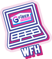 an illustration of a laptop with the words g fiber prepaid on the screen