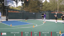 a basketball game is being played on a court with the name jessie on it