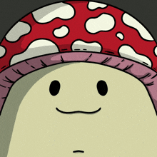 a cartoon illustration of a mushroom with a smiley face on it