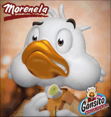 a cartoon character with the name morena on the bottom