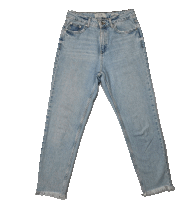 a pair of light blue jeans that says ' denim ' on the side